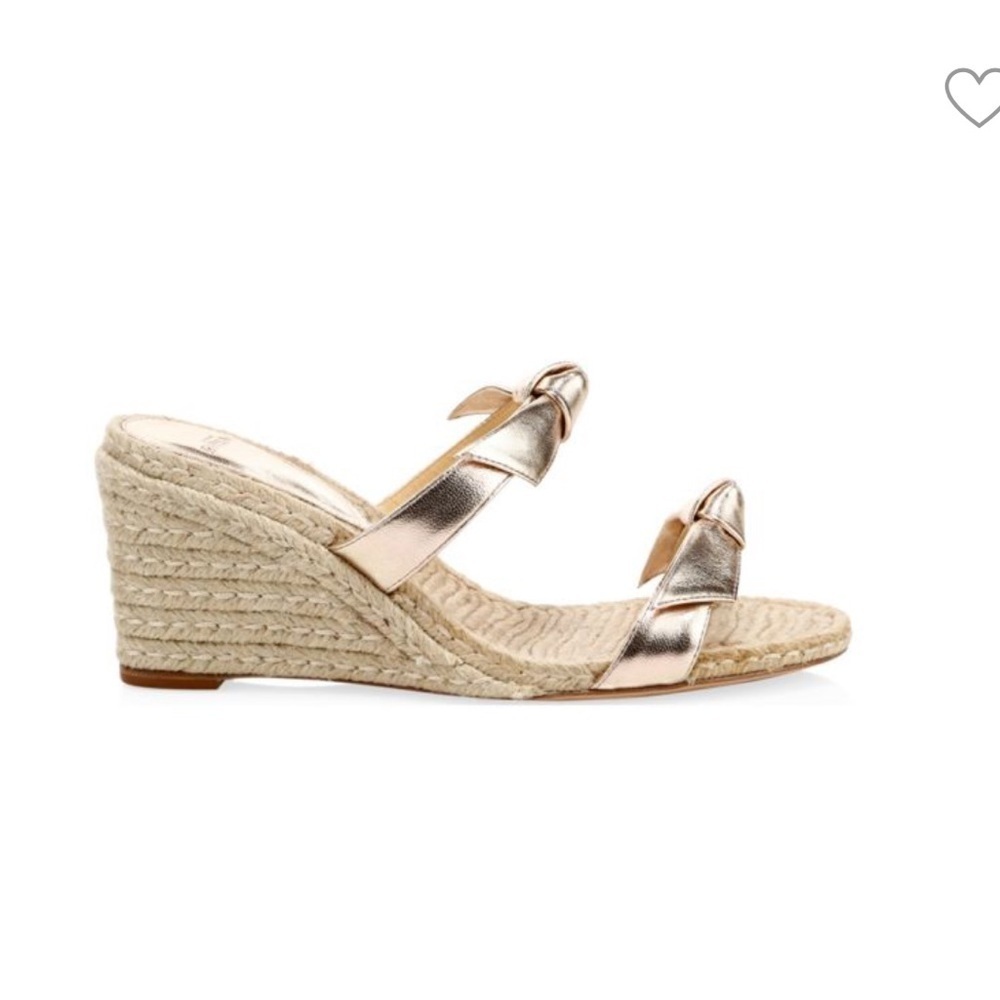 Alexandre Birman Clarita Braided Espadrille Wedge Slip on in Gold 40/US10